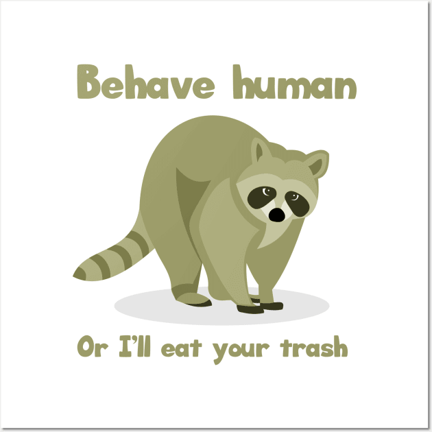 The Trash Eater Raccoon Wall Art by Mandra